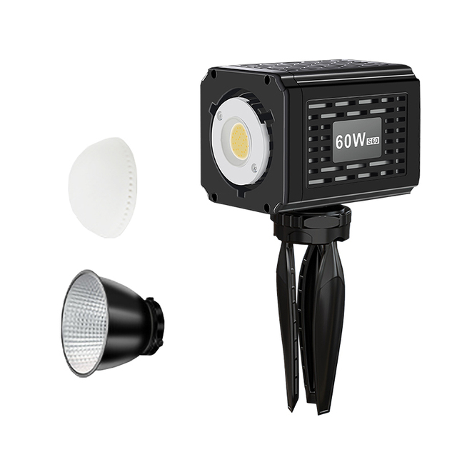 MIAOTU 60w Bi-color Cob Light Rechargeable Adjustable Temperature Cob Camera Led Light for Outdoor Photography Studio Fill Light
