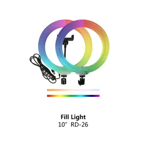 BAFANG Đèn LED Dạng Vòng RGB Mẫu Mới 10 Inch Đèn Pha Lê Kim Cương Chiếu Sáng Hai Mặt