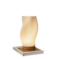 Lámpara de Noche Decorativa Impresa en 3D con Base de Madera PLA, Recargable, Táctil, Regulable, Luz Blanca Cálida, para Escritorio, Hogar, Regalo
