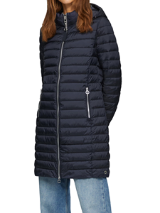 Abrigo largo con capucha para mujer, manga larga, color sólido, ropa de abrigo cálida para invierno con bolsillos con cremallera, estilo informal - Product Image 2