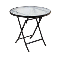 Petit espace extérieur Table basse Portable en verre trempé pliable pour jardin