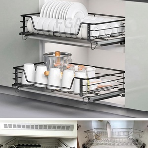 Glissières de tiroir à fermeture amortie et à extension totale, à fermeture automatique, pour paniers latéraux de cuisine et glissières pour paniers à tiges/tubes - Product Image 5