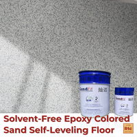 Revêtement liquide auto-nivelant effet marbre coloré éco-responsable à base d'époxy pour rénovation rapide de sols de maisons et garages