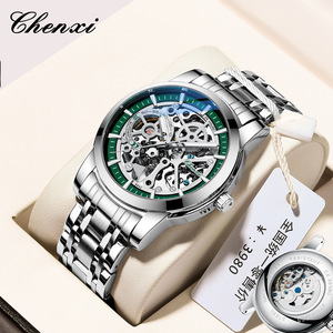 Men's Luxury Fashion Hip Hop Alloy Case Stainless Steel Band <b>Automatic</b> Mechanical Watch <b>Chronograph</b> Sapphire Crystal Dial - Product Image 3