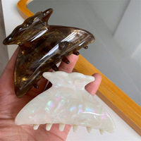 DOWELL Pince à cheveux robuste en forme de requin, style simple, pour l'arrière de la tête, de haute qualité, en feuille d'acétate épaissie