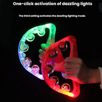 Led Light up Musical Wedding Tambourine Led Rattle 7 Colors Handheld Percussion Instrument Nightclub Supplies for Party Gifts
