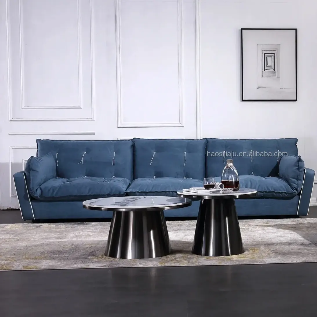 Móveis de sofá Sorrento Modular em tecido minimalista italiano Chesterfield para sala de estar
