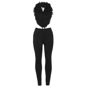 K25S79575 2026 Setelan Wanita Musim Semi Seksi Model Halter Neck dengan Tali di Belakang, Leher V Dalam, Pendek, Ketat, 2-Potong, Bahan Spandex/Polyester - Product Image 6