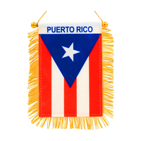 Nouveau drapeau mini de Porto Rico à suspendre à la fenêtre, petite bannière pour la décoration du rétroviseur de voiture, vente en gros
