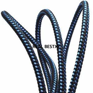 新款约: 6毫米/8毫米编织圆形皮革丝绳可用于制作手链项链圆形编织皮革股diy饰品