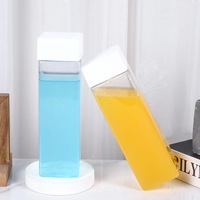 Bouteille en plastique carrée PET portable de 350 ml et 500 ml avec impression sérigraphique pour jus de fruits, champagne, soda et boissons énergisantes
