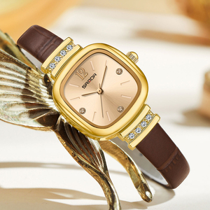 Montres à quartz en <span class=keywords><strong>cuir</strong></span> pour femmes SANDA, marque haut de gamme, style minimaliste, <span class=keywords><strong>bracelet</strong></span> en <span class=keywords><strong>cuir</strong></span> or rose, <span class=keywords><strong>montre</strong></span> classique pour <span class=keywords><strong>femme</strong></span> - Product Image 4
