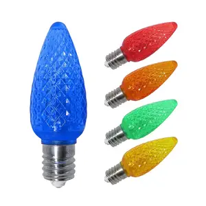 C9 LED Traditional Faceted Bulb Christmas Lights