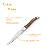 Couteau à Steak Laguiole de haute qualité avec manche en bois Pakka en boîte 6 pièces