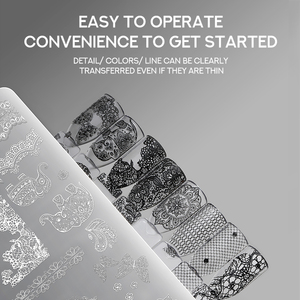 Plaque de tamponnage professionnelle pour ongles <span class=keywords><strong>BBM</strong></span> Unique Floral en acier inoxydable, motifs de feuilles pour l'impression d'art d'ongles - Product Image 4