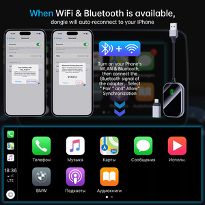 Fuallwin tự động kết nối lại xe chơi Dongle không có độ trễ không dây Carplay Adapter cho xe Toyota Audi A5 Carplay - Product Image 4