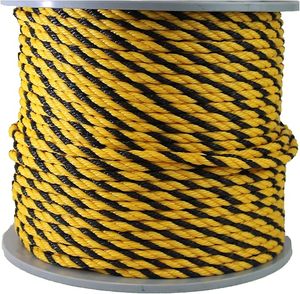 Tijgerkoord 3-strengs gedraaid geel & zwart polyethyleen touw monofilament hoge sterkte lichtgewicht heavy-duty synthetisch koord - Product Image 1