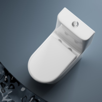 Ensemble de toilettes en céramique blanche monobloc de luxe, design moderne, écologique, garantie 3 ans, siège à poser au sol, cuvette ovale, 1,28 GPF