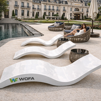 Chaise longue en forme de S Itas pour piscine, plage, extérieur, hôtel, villa, zone de repos, 1750 mm Yts-6589