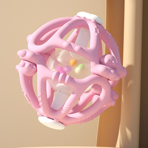 Trẻ Em Chew Silicone Mọc Răng Âm Nhạc Bóng Trẻ Em Bằng Gỗ Vòng Cảm Giác Xếp Chồng Rattles Đồ Chơi Silicone Teethers Cho Trẻ Sơ Sinh - Product Image 2