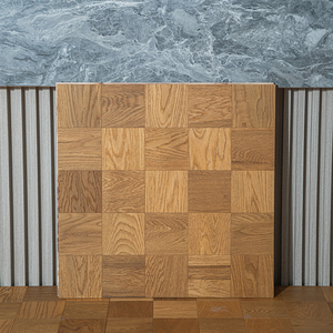 Suelo de Madera de Teca Natural en Tablero de Cuadros, Parqué Multicapa, Diseño Escandinavo - Product Image 3