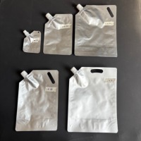 Pochette à bec verseur incliné pour huile alimentaire, sac alimentaire liquide en aluminium à fond plat 1L 1.5L 2L, anti-fuite avec bouchon à vis, impression personnalisée