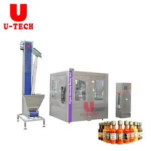 Automatische Roterende Hete Saus Tomatenpuree Bottelmachine Chilisaus Productielijn Sojasaus Ketchup Afdekmachine