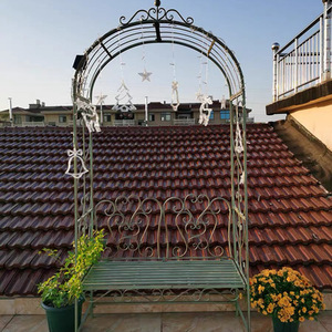 Arco Doppio a <span class=keywords><strong>Cuore</strong></span> in Ferro Battuto, Moderno e Minimalista, per Esterni, Supporto per Fiori, Porta Vasi, Scaffale per Giardino e Cortile - Product Image 3