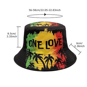Hot Selling Sun Travel Outdoor Panama Cap Double Sides Fisherman <strong>Hats</strong> One Love Letter Pattern Printing <strong>Bucket</strong> <strong>Hat</strong>
