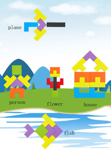 Colorido juguetes de madera Tangram rompecabezas juguetes juego Tetris preescolar imaginación intelectual juguetes niño regalo - Product Image 4