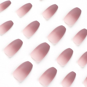 12 faux ongles en acrylique style français, romantiques, artistiques, en forme d'amande, couleur bonbon, à coller, pour rendez-vous et soirées - Product Image 3