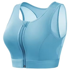 Soutien-gorge de sport à compression pour femme, maintien élevé, fermeture éclair frontale, dos nageur en maille, sans couture, séchage rapide, sans armatures, pour le yoga et le fitness - Product Image 2