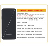 Écran d'affichage complet pour téléphone portable OnePlus 7T avec écrans intérieur/extérieur et châssis tactile OLED Modèle 1263 Origine Chine