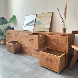 Mueble <span class=keywords><strong>de</strong></span> Almacenamiento <span class=keywords><strong>de</strong></span> Madera Maciza <span class=keywords><strong>de</strong></span> Gran Capacidad con 10 Cajones, Mueble <span class=keywords><strong>de</strong></span> TV Chino Vintage, Aparador - Product Image 4