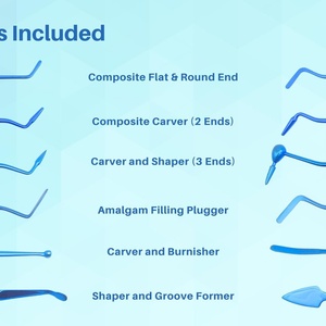 Dental Amalgam Filling Instrument Composite Shaper Carver Burnisher and Plugger Composite Filling Instruments <b>Kit</b> - Product Image 4