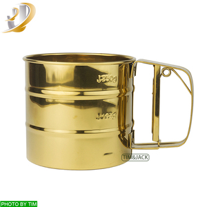 Setaccio per Zucchero e Farina in Acciaio Inox Stile INS, Ecologico, Colore Ottone Anticato/Oro/Nero, per Pasticceria e Panificazione - Product Image 4
