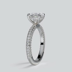 1CT Brilliant Cut Lab Grown Diamond Filled Multi <b>Row</b> Band Ring 14K Gold Luxury Wedding Anniversary Fine Jewelry for Certified - Product Image 1
