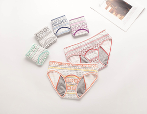 Sous-vêtements menstruels pour adolescentes en coton 3 couches anti-fuite, 6 couleurs, prix bas, certifiés OEKO-Tex, personnalisables avec logo. - Product Image 2