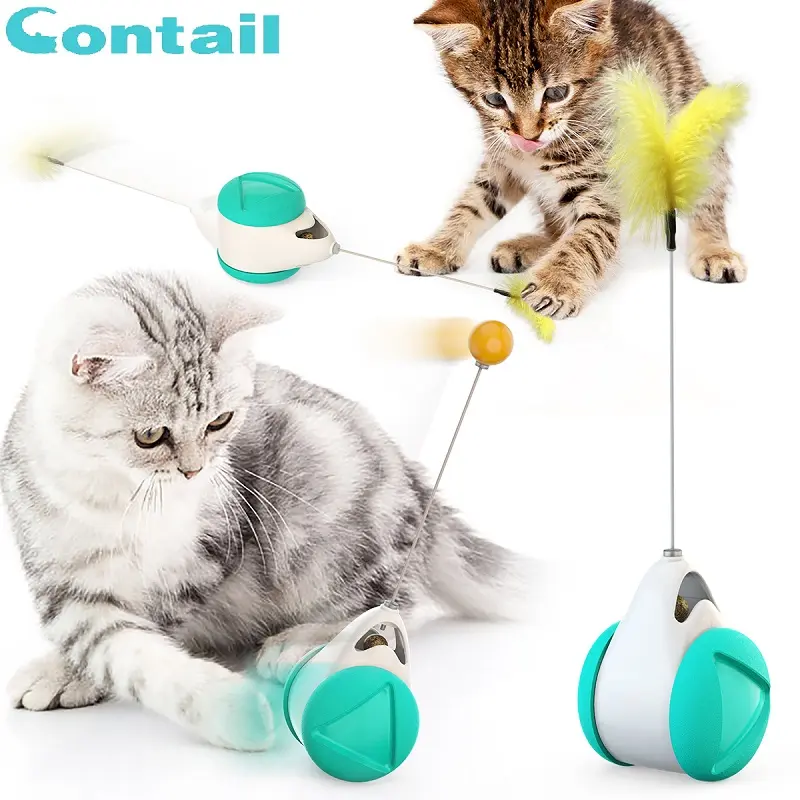 الجملة رخيصة التفاعلية القط لعبة ، وتطويعه الطيور دعا سيارة توازن القط صرير لعب