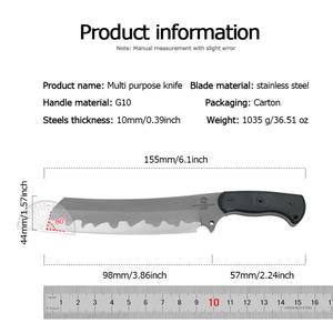 Couteau tactique personnalisable de 10 mm avec lame fixe en acier inoxydable de haute qualité, étui en bois industriel, étui DIY OEM - Product Image 6