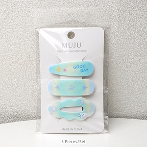 Tema marino MUJU cartoncino ragazza Set 3 pezzi con frangetta laterale accessori per capelli per bambini in metallo - Product Image 2