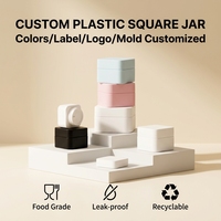 5g 10g 20g 30g 50g Pots cosmétiques en plastique mat rose bleu noir blanc Conteneur d'emballage carré à double paroi avec joint en plastique