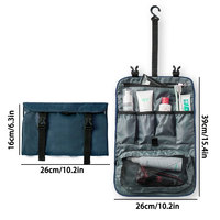 Bolsa de Aseo Plegable para Viaje, Organizador de Artículos de Aseo con Múltiples Compartimentos y Bolsa Desmontable con Cierre para Viajes de Negocios y Vacaciones