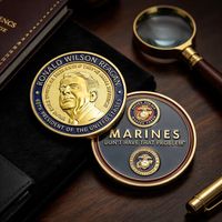 Pièce de monnaie commémorative plaquée métal Ronald Wilson Reagan 40e président, pièce de monnaie de collection souvenir des Marines américains