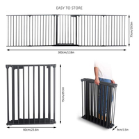 Barrière pliante en métal professionnelle, barrière de sécurité rétractable en acier pour animaux domestiques et bébés, barrière intérieure durable pour toutes les saisons