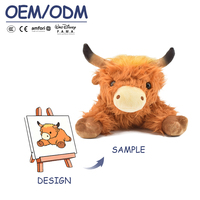 Jouet de vache Highland personnalisé pour animaux Coussin d'oreiller en peluche douce avec animal en peluche Jouet pour enfants Jouets avec oreiller en coton PP