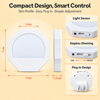 Lampe de nuit intelligente moderne avec capteur de luminosité rouge 625~630nm pour escalier, couloir, salon, chambre à coucher, chevet, lampes de nuit LED