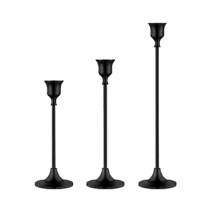 Annielu or argent noir 3 pièces moderne élégance tige conique bougeoir bâton ensemble supports décoratif bougeoir - Product Image 3