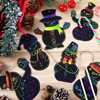 Funky Scratch Art pour enfants magique arc-en-ciel couleur artisanat suspendus ornements Kit pour l'école bricolage artisanat activité Art projet fête faveur