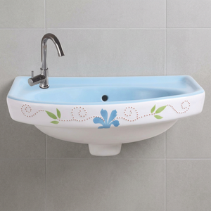 Small White Ceramic Wall Hung Wash Basin Compact Corner Hand Wash Sink for Hotel Villa Commercial Bathroom Projects - Product Image 5